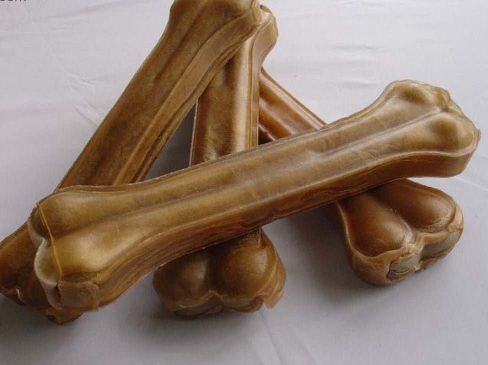 Clearance - Dehydrated rawhide, pressed, 17cm long, 2x per pack